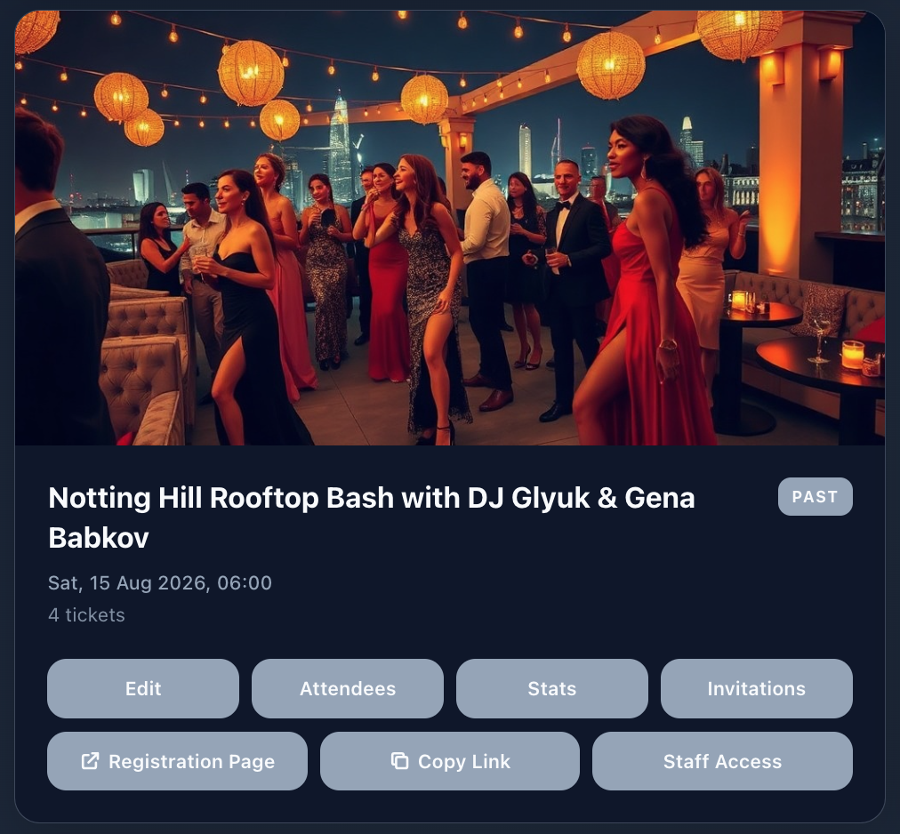 Notting Hill Rooftop Bash with DJ Glyuk & Gena Babkov — Event Hub card